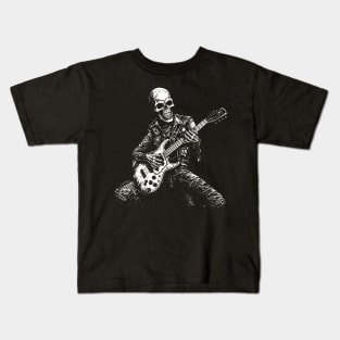 Rock And Roll Skeleton Rocker Design Kids T-Shirt